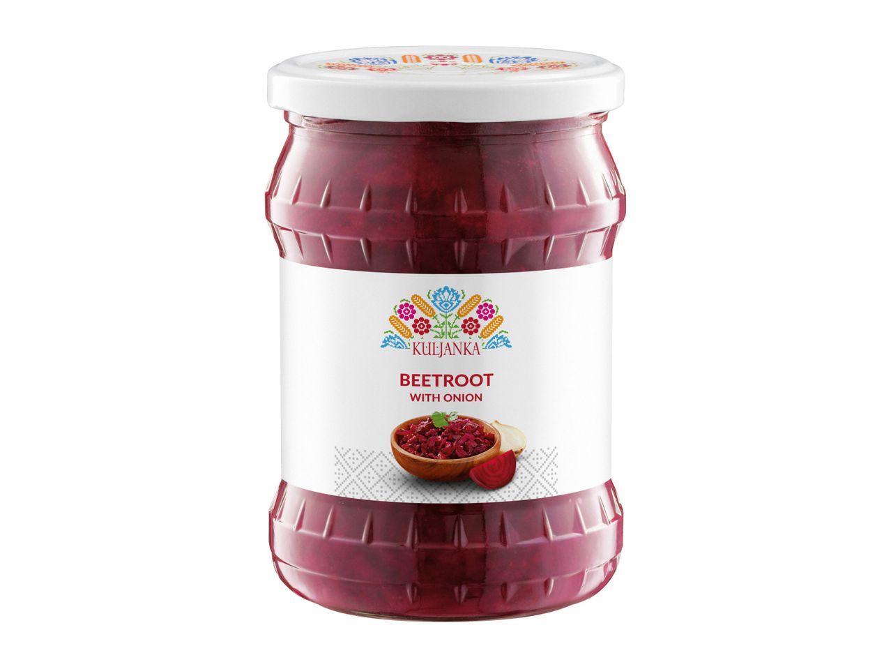 A jar of beetroot relish from the brand 'Grandma's Recipe'.