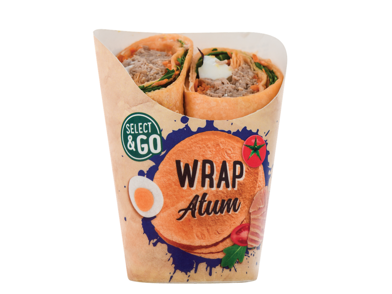 Wraps Select & Go Atum em embalagem de papelão.