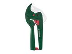 Green and red pipe cutter with a silver blade and 