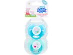 Two Peppa Pig silicone soothers, BPA free.