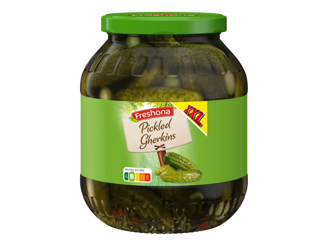 Fresbona XL savanyú uborka nagy üvegben.