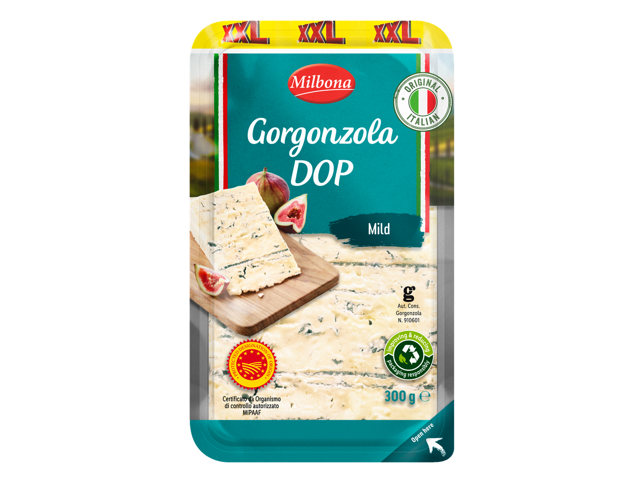 Emballage de Gorgonzola DOP Milbona doux, 300g.
