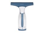 A blue and white window squeegee.