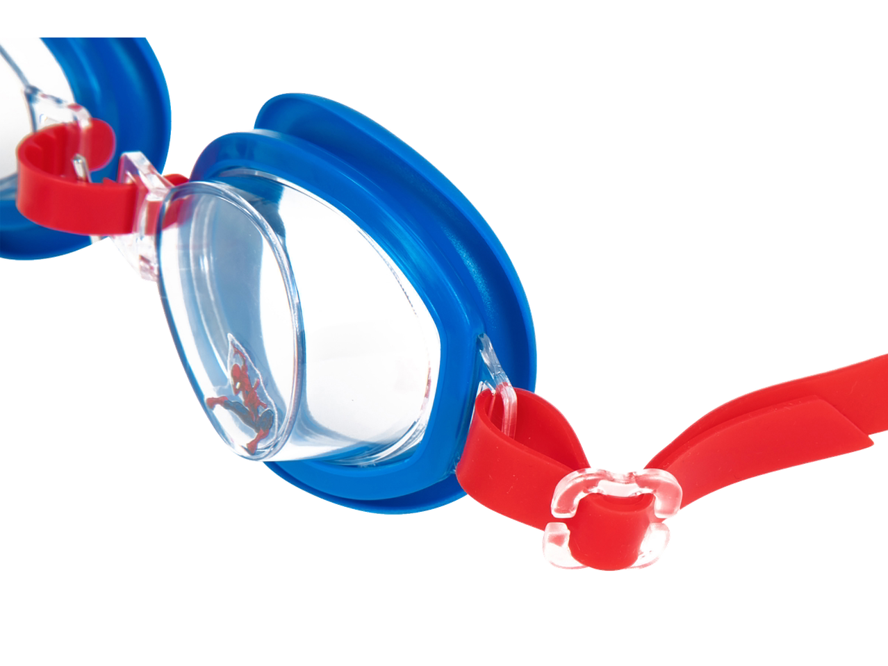 Ochelari de înot CRIVIT albaștri și roșii cu design Spiderman.