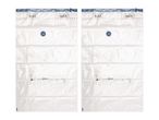 Two transparent vacuum storage bags with blue closures and instructions.