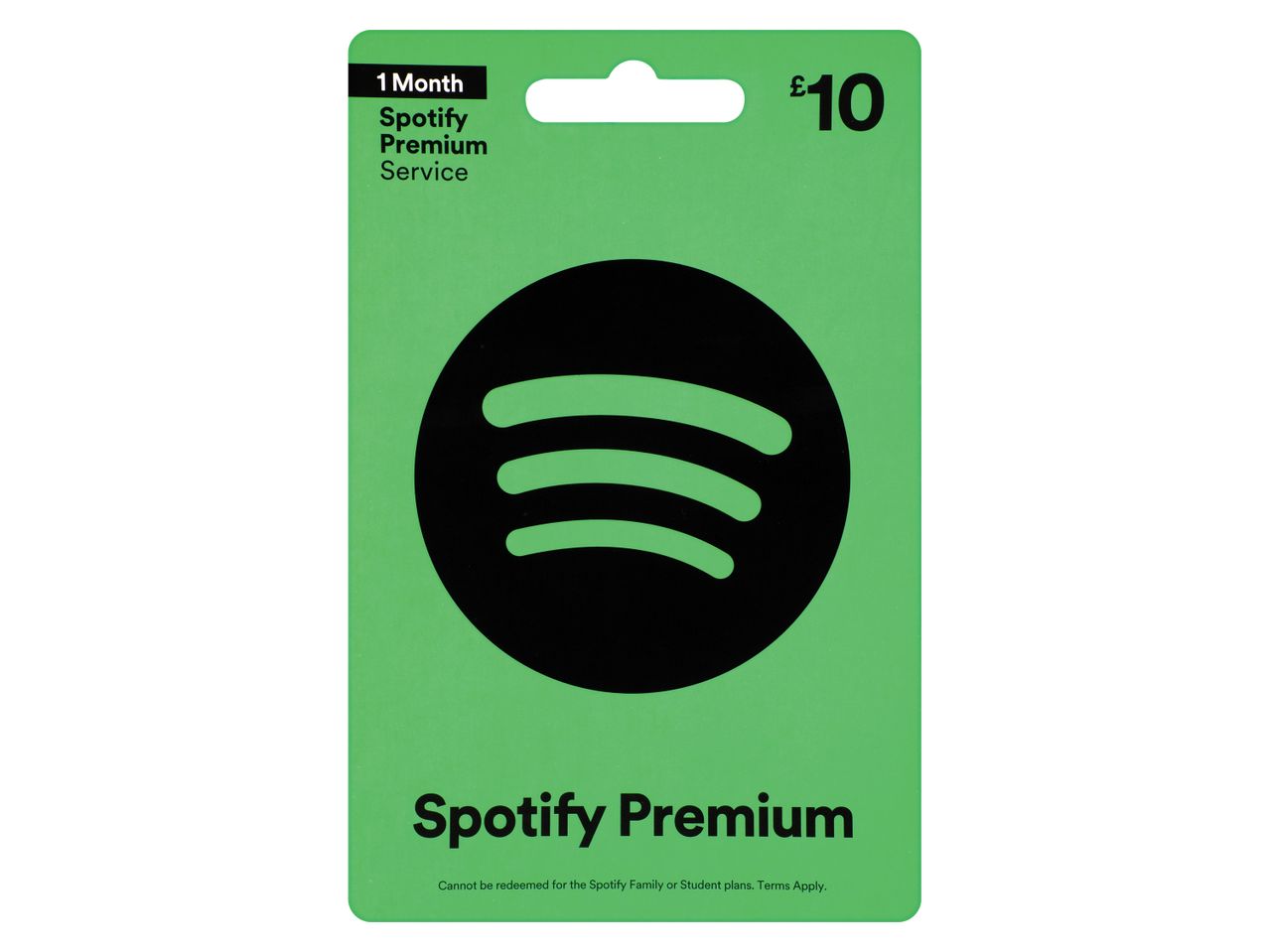 Spotify Premium gift card: 1 month service.