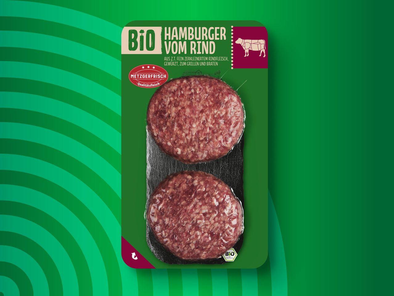 Gehe zu Vollbildansicht: Metzgerfrisch Bio Hamburger vom Rind - Bild 1