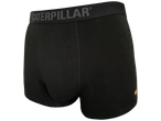 Black Caterpillar men's short boxers with a visible brand logo on the waistband.