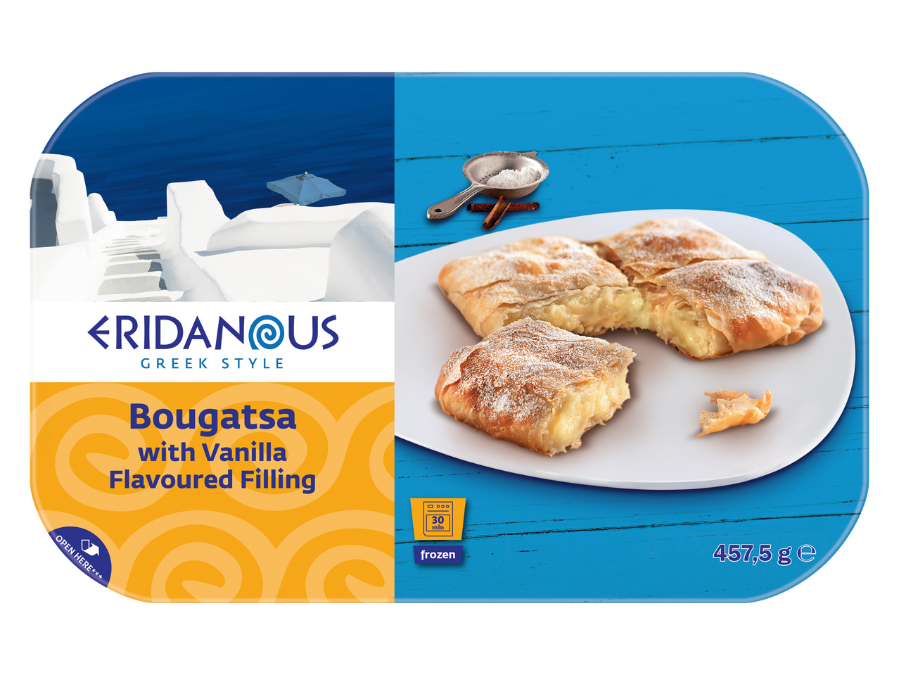 Eridanous Bougatsa with Vanilla Flavoured Filling, frozen, 457.5g