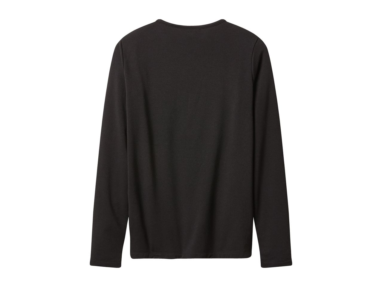 Back view of a plain black long-sleeved t-shirt