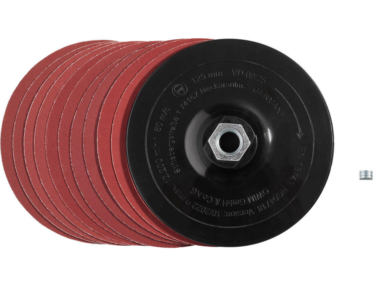 Parkside® slīpēšanas disku komplekts ar pamatni un vārpstu, 125 mm, 12200 apgr./min.