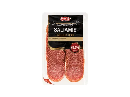 Rūkytas pjaustytas kiaulienos ir jautienos saliamis