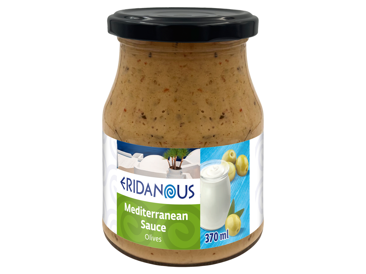 Sos mediteranean Eridanous cu măsline, borcan 370ml.