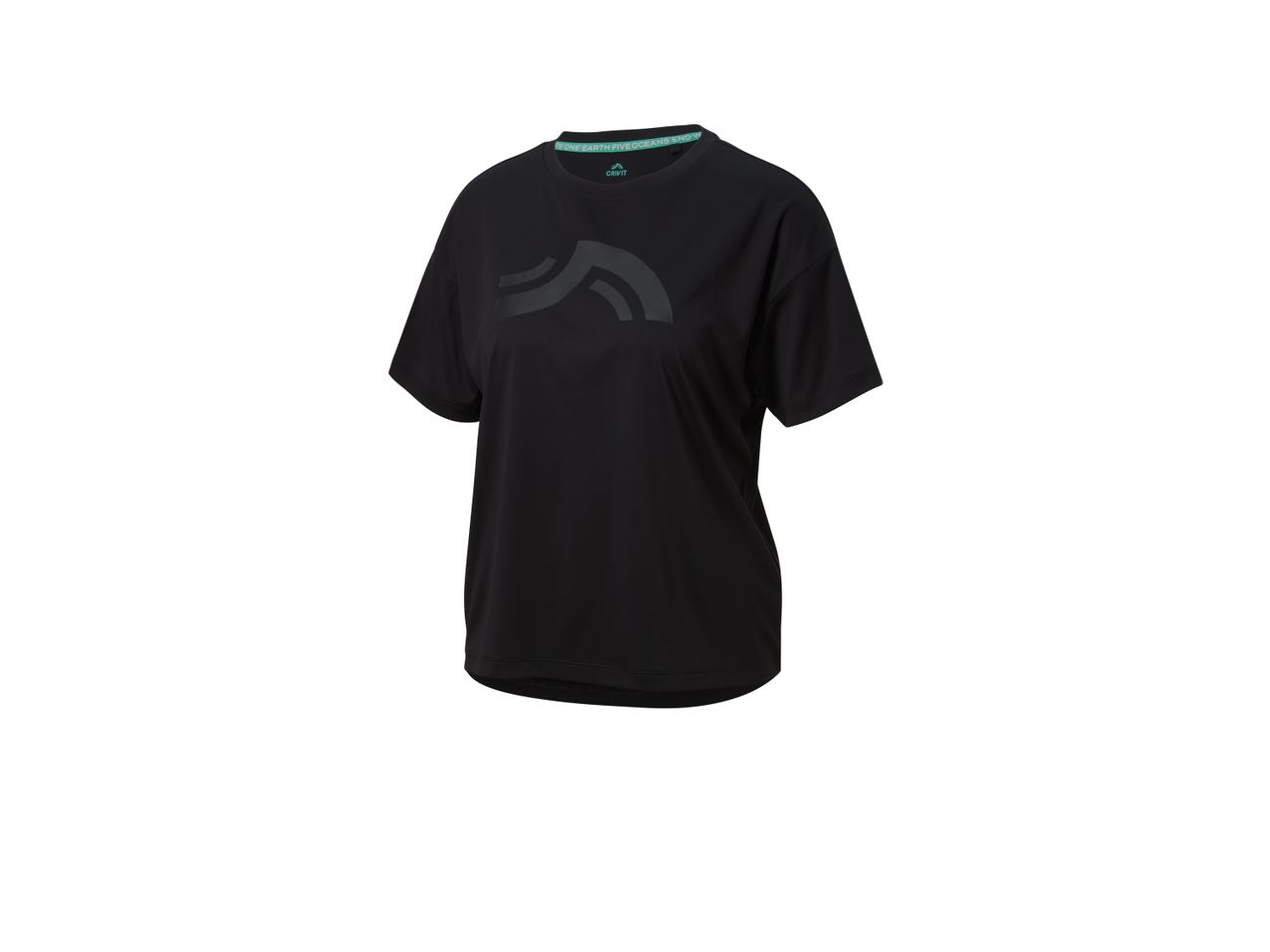Black women's short-sleeve Sports Top.