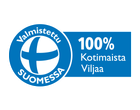 100% Kotimaista Viljaa, valmistettu Suomessa.