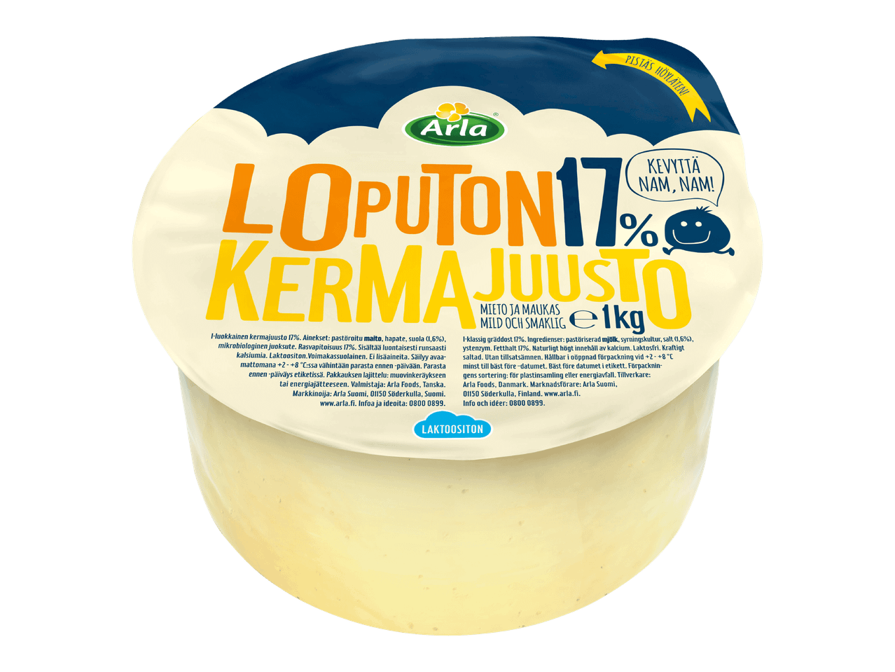 Arla Loputon 17% kermajuustopakkaus.