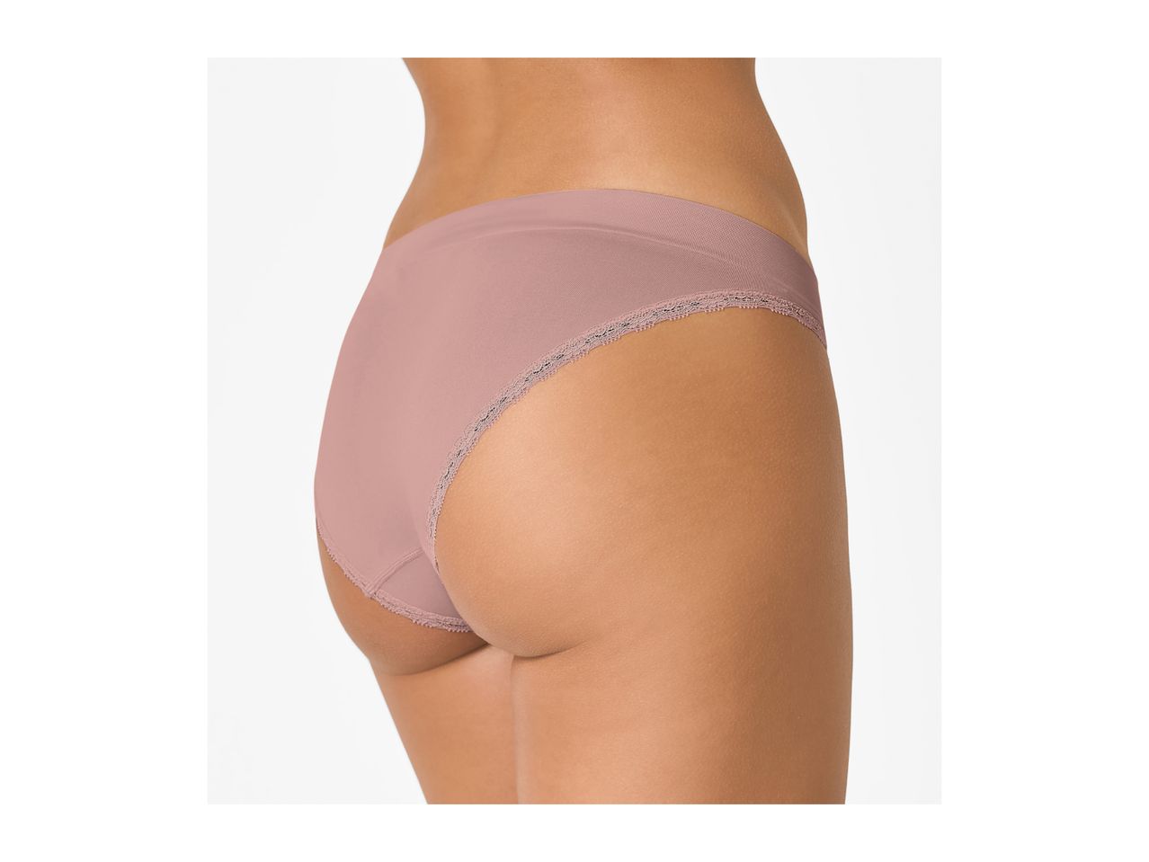 Ladies’ Pink Lace Trim Briefs - 3 Pack