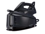 A black SILVERCREST® 2400W steam generator iron with a 1.5L water tank.