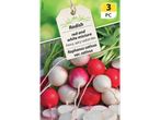 Radish seed packet for a red and white mixture, with 3 pieces.