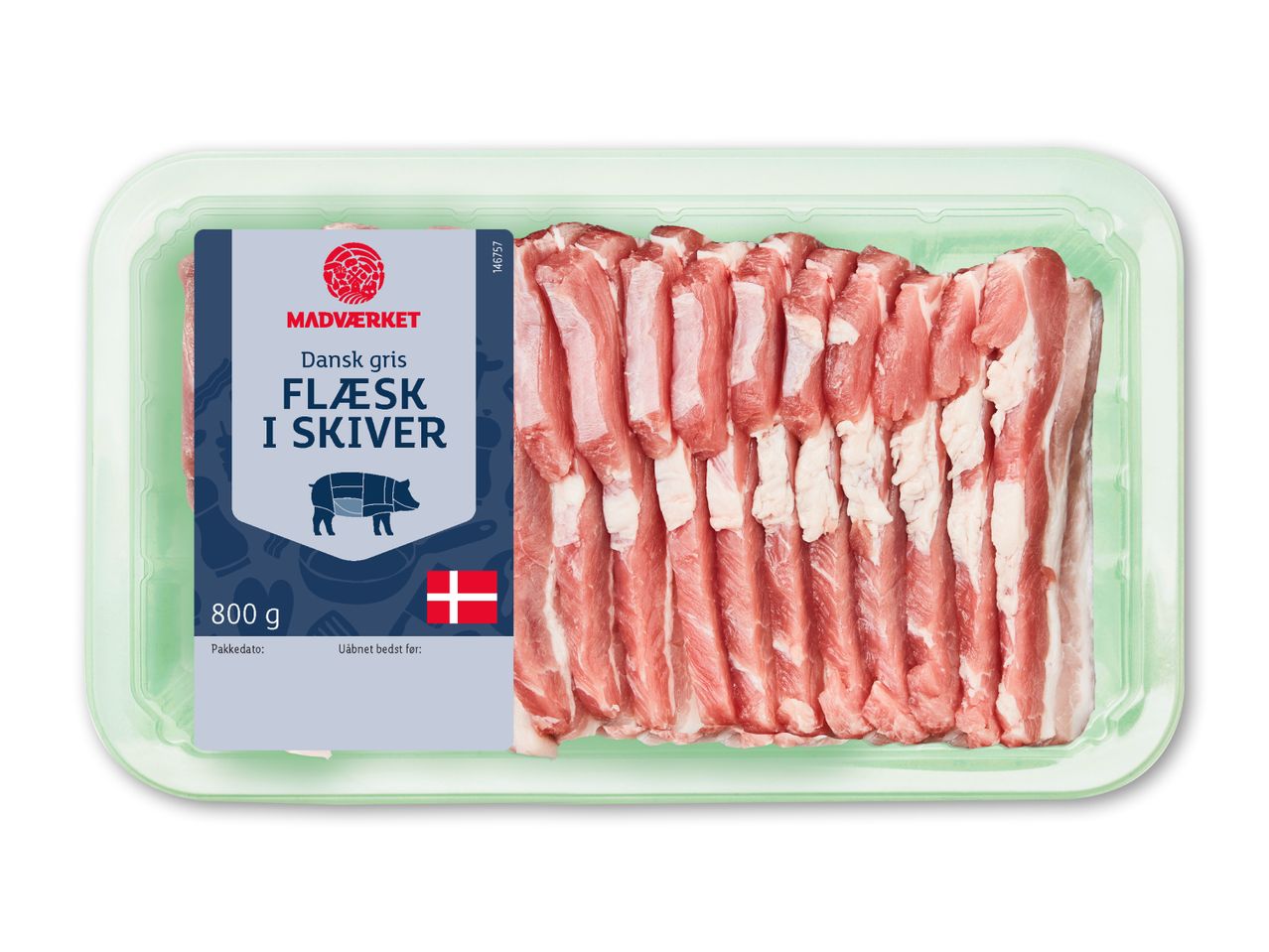 Stegeflæsk i skiver