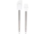 Silvercrest® köögikomplekt: valge silikoonist spaatel ja pintsel.