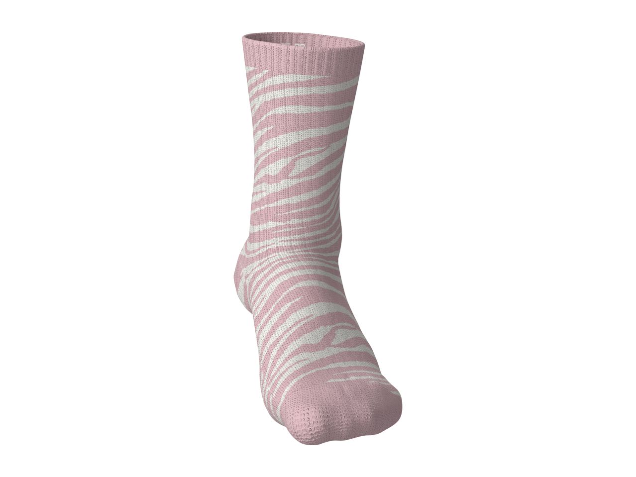 Pink and white zebra print sock