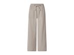 Light beige wide-leg trousers with a drawstring waist