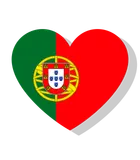 Coração com a bandeira de Portugal, símbolo de produto original.