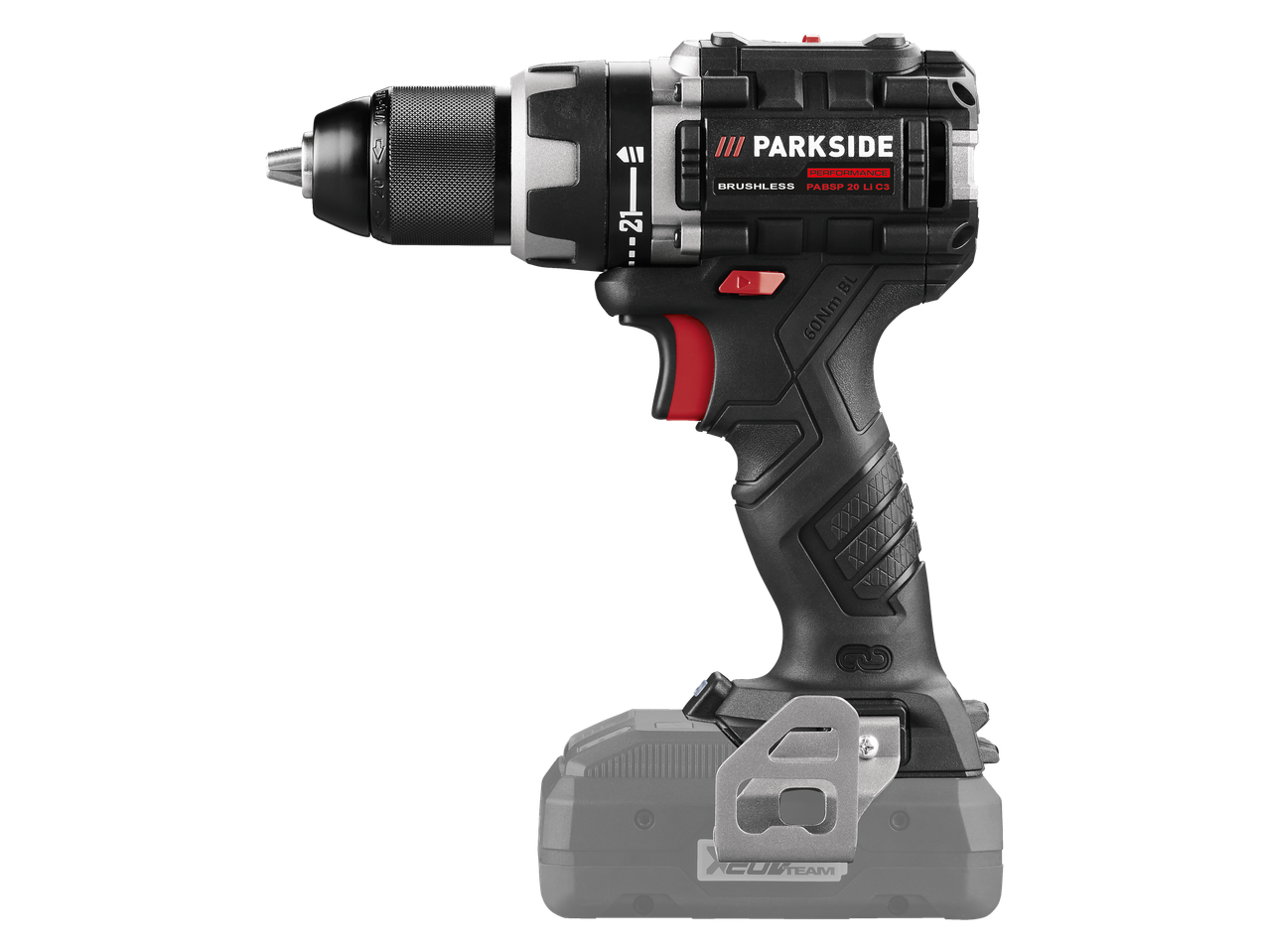 Parkside PABSP 20 Li C3 bešepetėlis akumuliatorinis grąžtas.