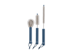 Set aus drei blauen Flaschenbürsten in verschiedenen Größen