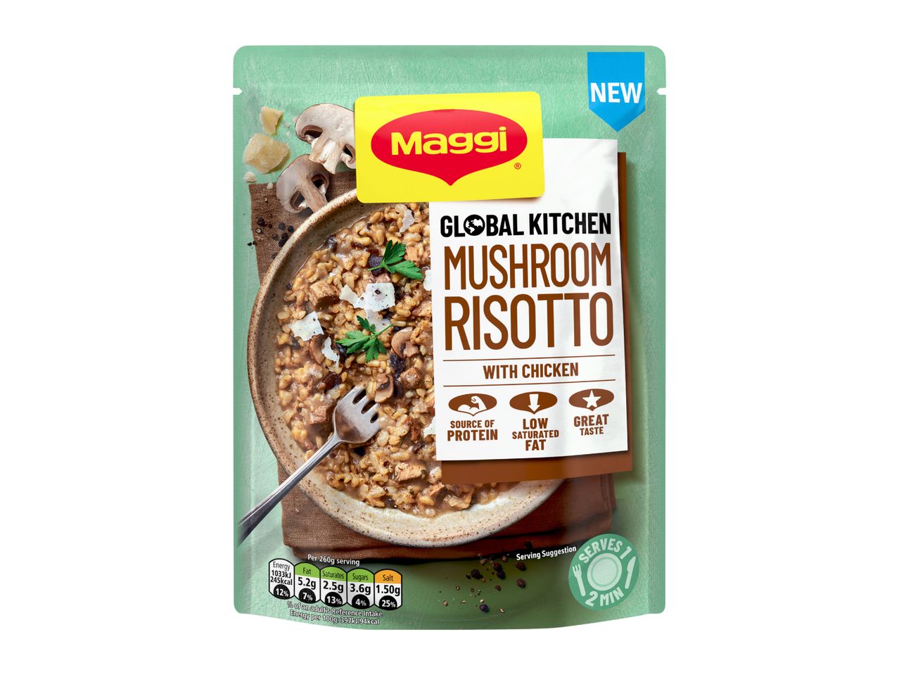 Mushroom risotto with chicken meal pouch, 260g