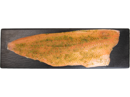 Atlantinių lašišų filė žolelių ir česnakų marinate