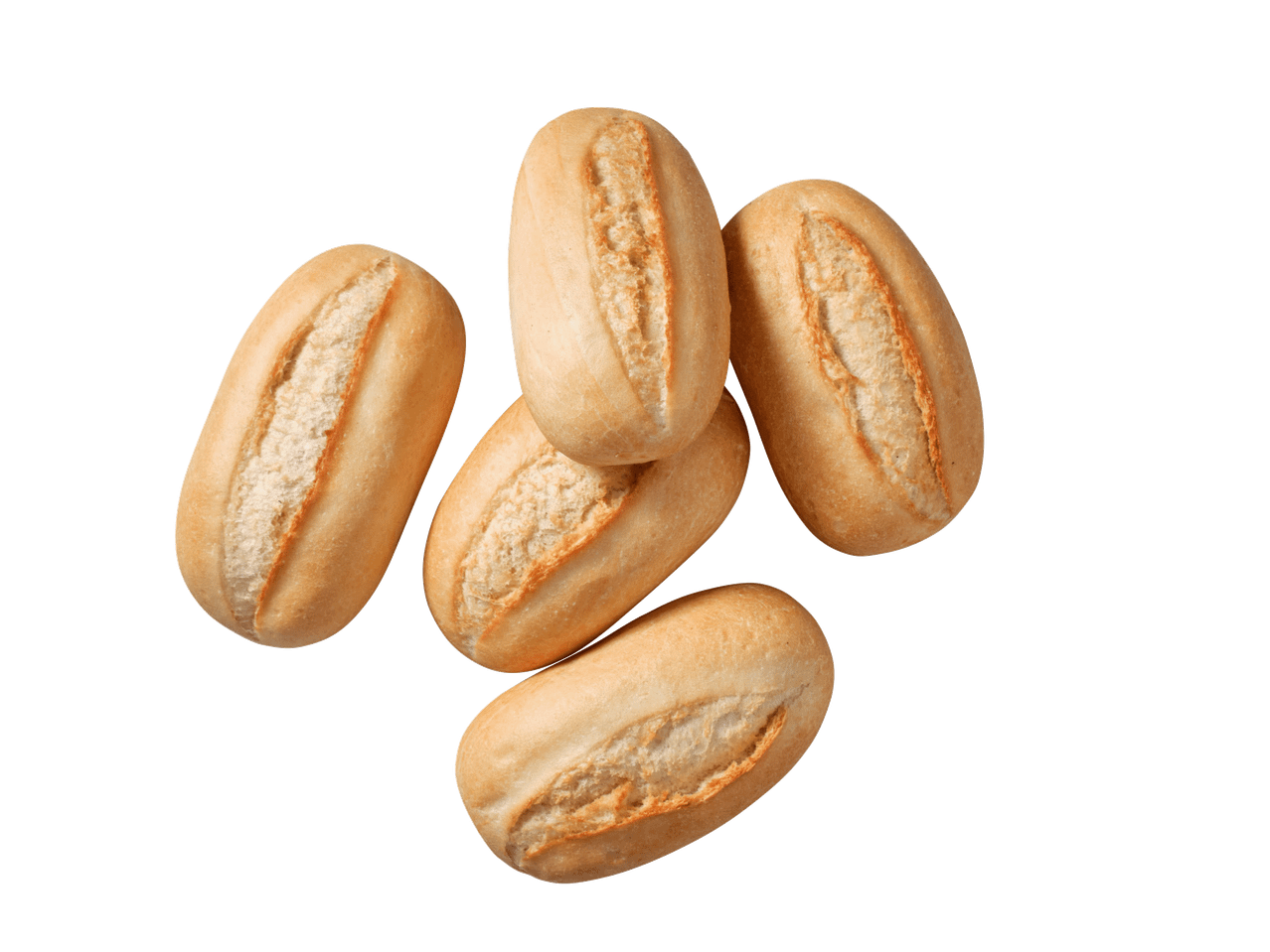 Viis ovaalset helepruuni kuklit mustal taustal