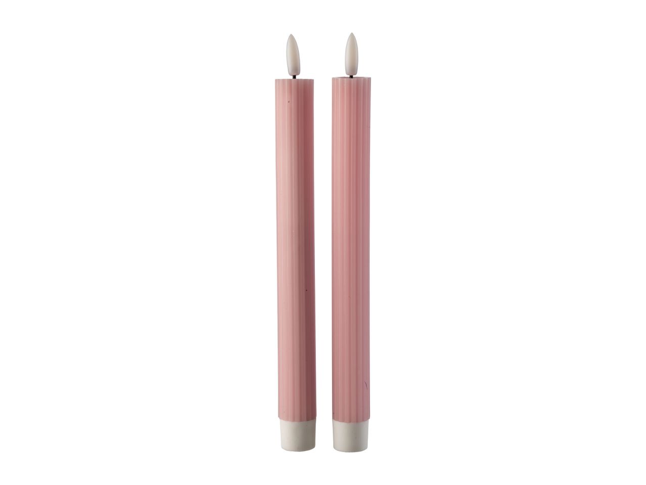 Go to full screen view: Livarno Home LED Real Wax Candles - 2 Pack - Pink - Image 1