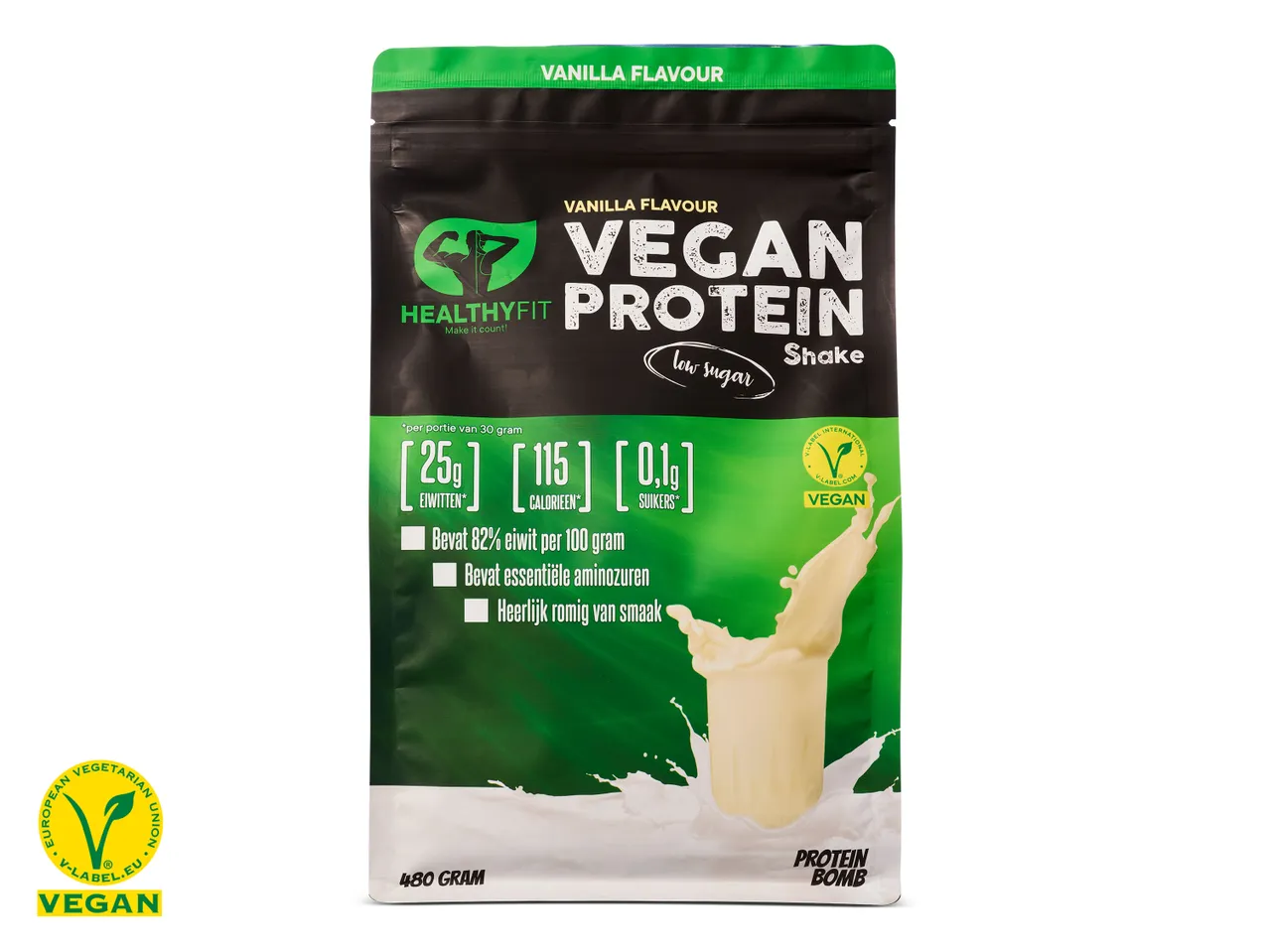Ga naar volledige schermweergave: Vegan proteïne poeder vanille - afbeelding 1