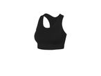 Reggiseno sportivo nero senza cuciture.