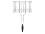 Grelha para churrasco com cabo ergonômico.