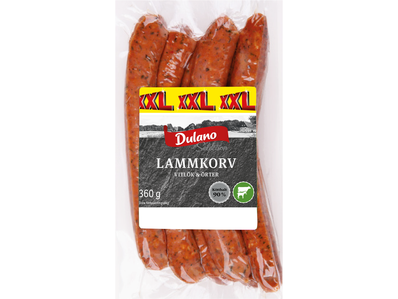 Dulano Selection Lammkorv, vitlök & örter, 360g.