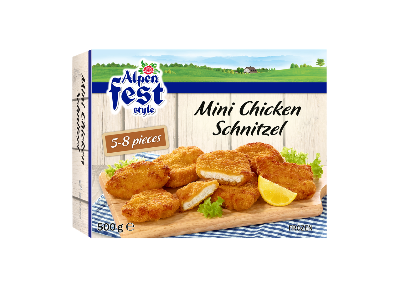 Alpen Fest Mini Kip Schnitzel, 5-8 stuks, 500g, diepvries