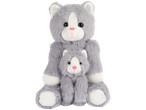 Lupilu mom and baby plush toys, gray cats with white and pink accents