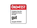 ÖKO-TEST: Fairglobe Faire Bio Kaffeepads Crema, gut bewertet.