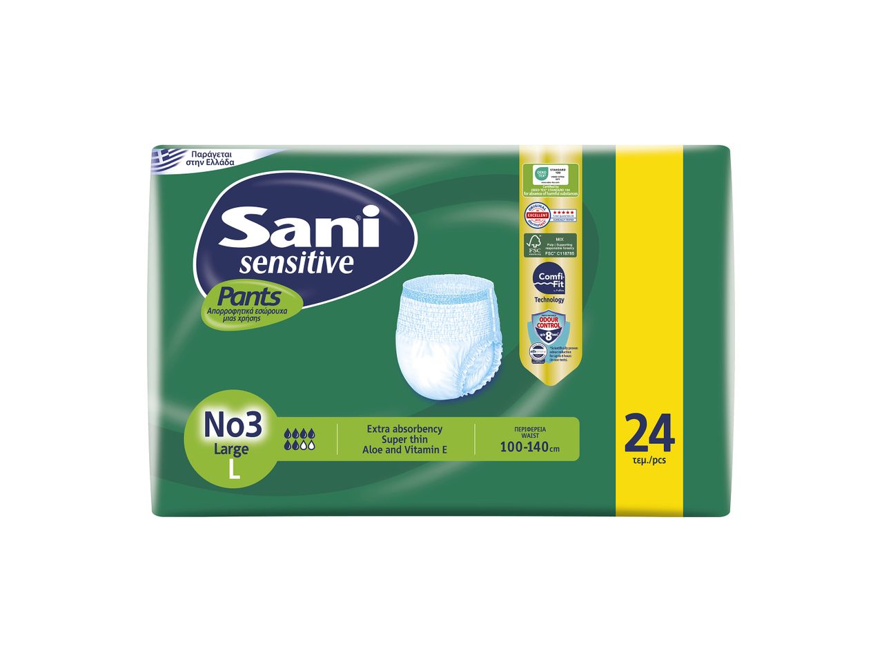 Sani Sensitive Pants, μέγεθος L, 24 τεμάχια.