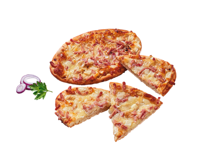 Flammkuchen met ham en ui