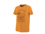 Оранжева тениска с щампа 'Endless Summer Surf Shop' и 'Riding the Waves'.