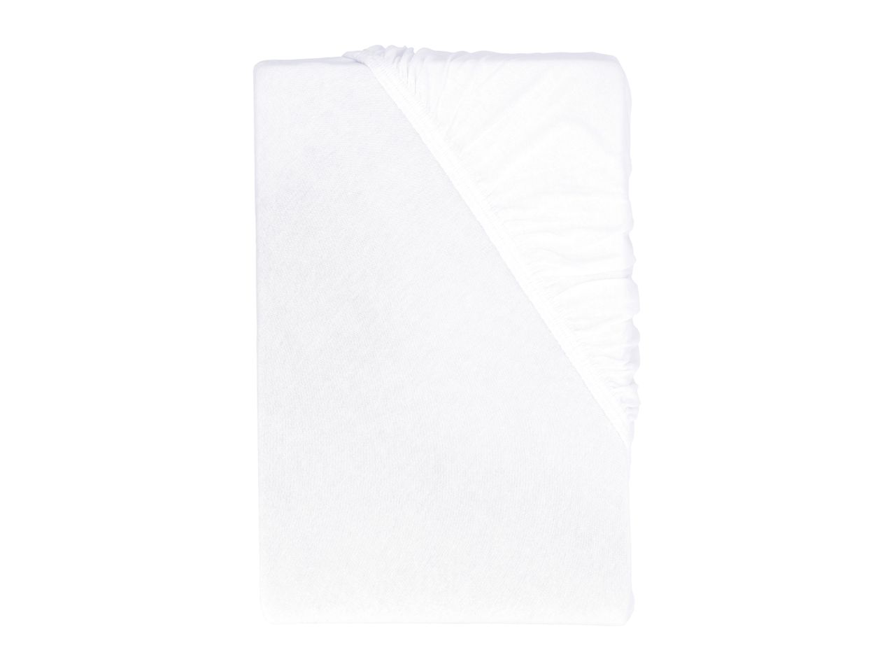 White fitted sheet, folded