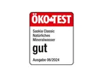 ÖKO-TEST Zertifikat: Saskia Classic Mineralwasser, gut bewertet.