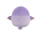 Purple plush toy with wings and a tail, viewed from the back.