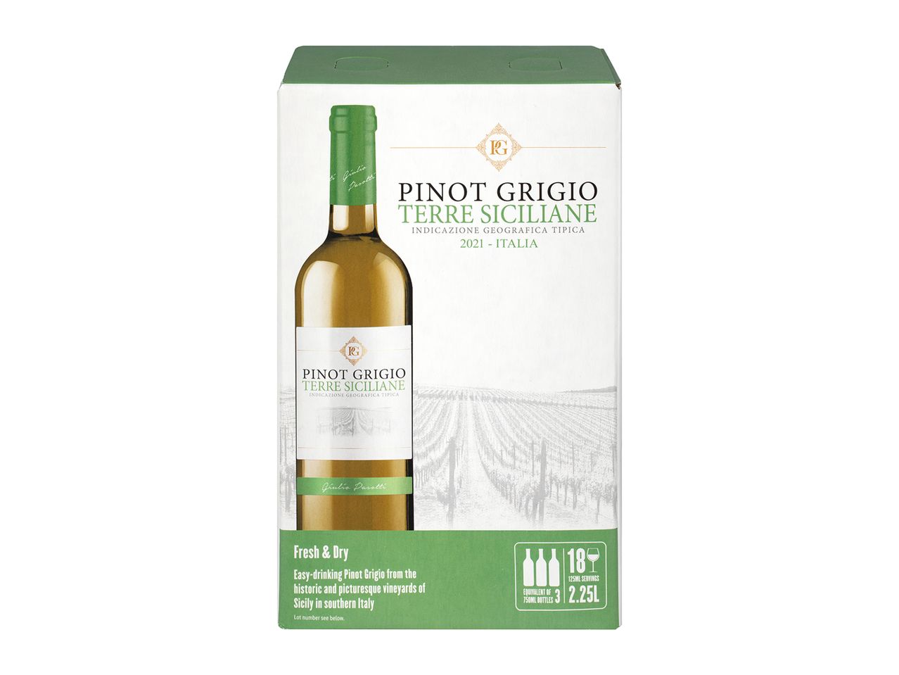 Giulio Passotti Pinot Grigio Terre Siciliane 2021 box.