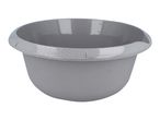 A gray plastic mixing bowl.