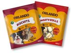 Кучешки бисквити и месни рулца Orlando.